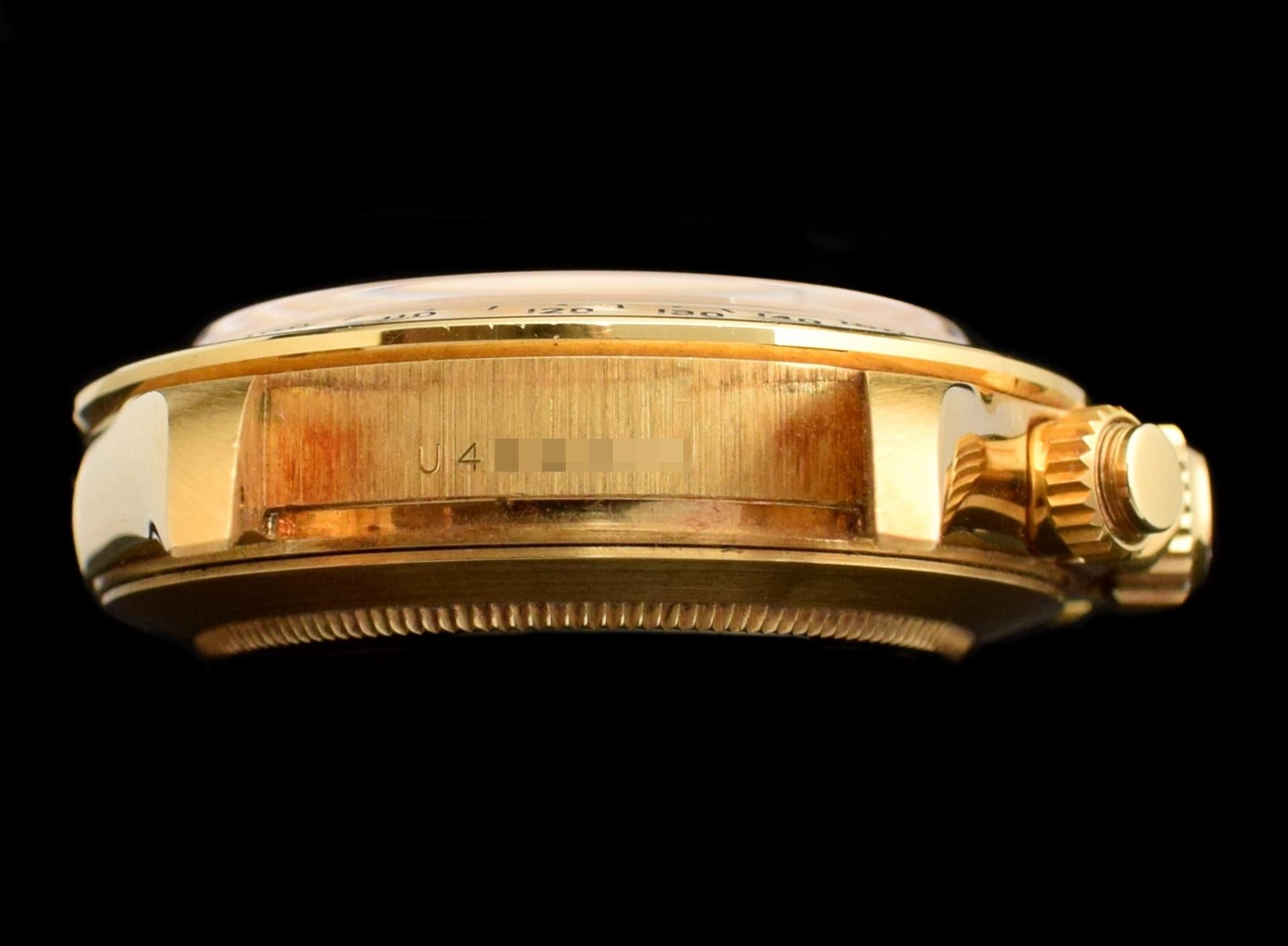 Rolex Daytona 18K Gelbgold Weißes Zifferblatt 16528 Cosmograph Chronograph Uhr 1997 im Angebot 4