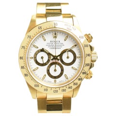 Rolex Daytona 18K Yellow Gold White Dial 16528 Cosmograph Chronograph Watch 1997