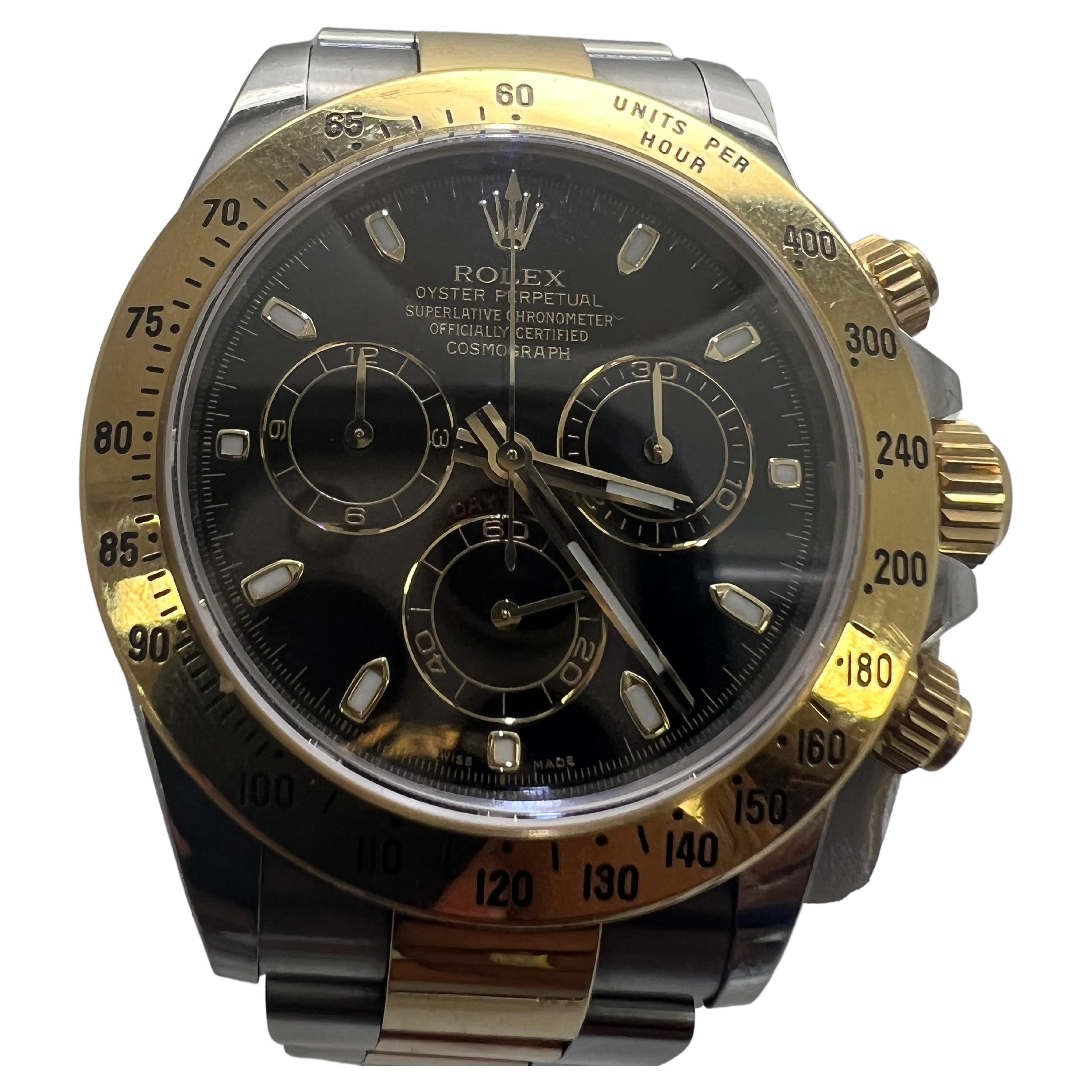 Rolex Daytona Two Tone Silver Diamond Dial Men's Watch For Sale at 