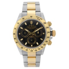 Rolex Daytona 18K Yellow Gold Steel Black Dial Automatic Men's Watch 116523