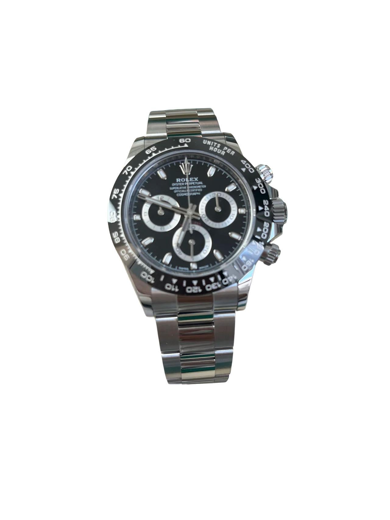 Rolex Daytona 40mm- Schwarz Index Zifferblatt - Keramik Lünette (Ref # 116500LN) für Damen oder Herren im Angebot