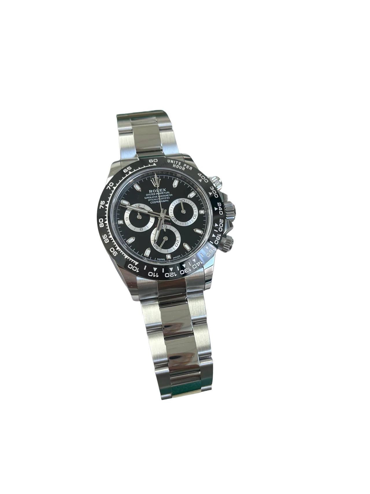 Rolex Daytona 40mm- Schwarz Index Zifferblatt - Keramik Lünette (Ref # 116500LN) im Angebot 1