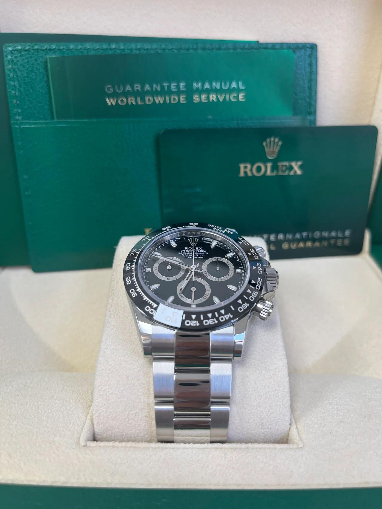 Rolex Daytona 40mm- Schwarz Index Zifferblatt - Keramik Lünette (Ref # 116500LN) im Angebot 2