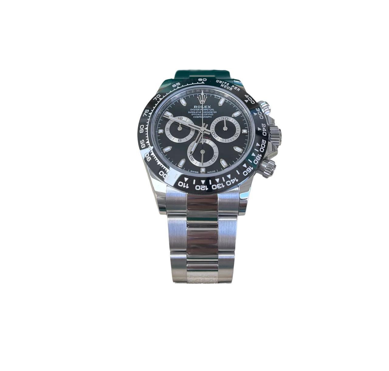Rolex Daytona 40mm- Schwarz Index Zifferblatt - Keramik Lünette (Ref # 116500LN) im Angebot 3