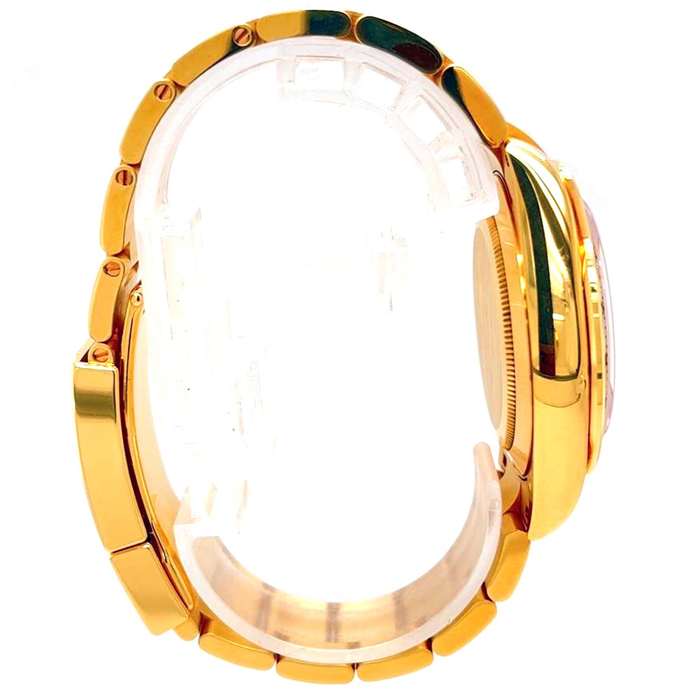 Rolex Daytona Chronograph 18k Yellow Gold Diamond Black Dial Watch 116528 For Sale 1