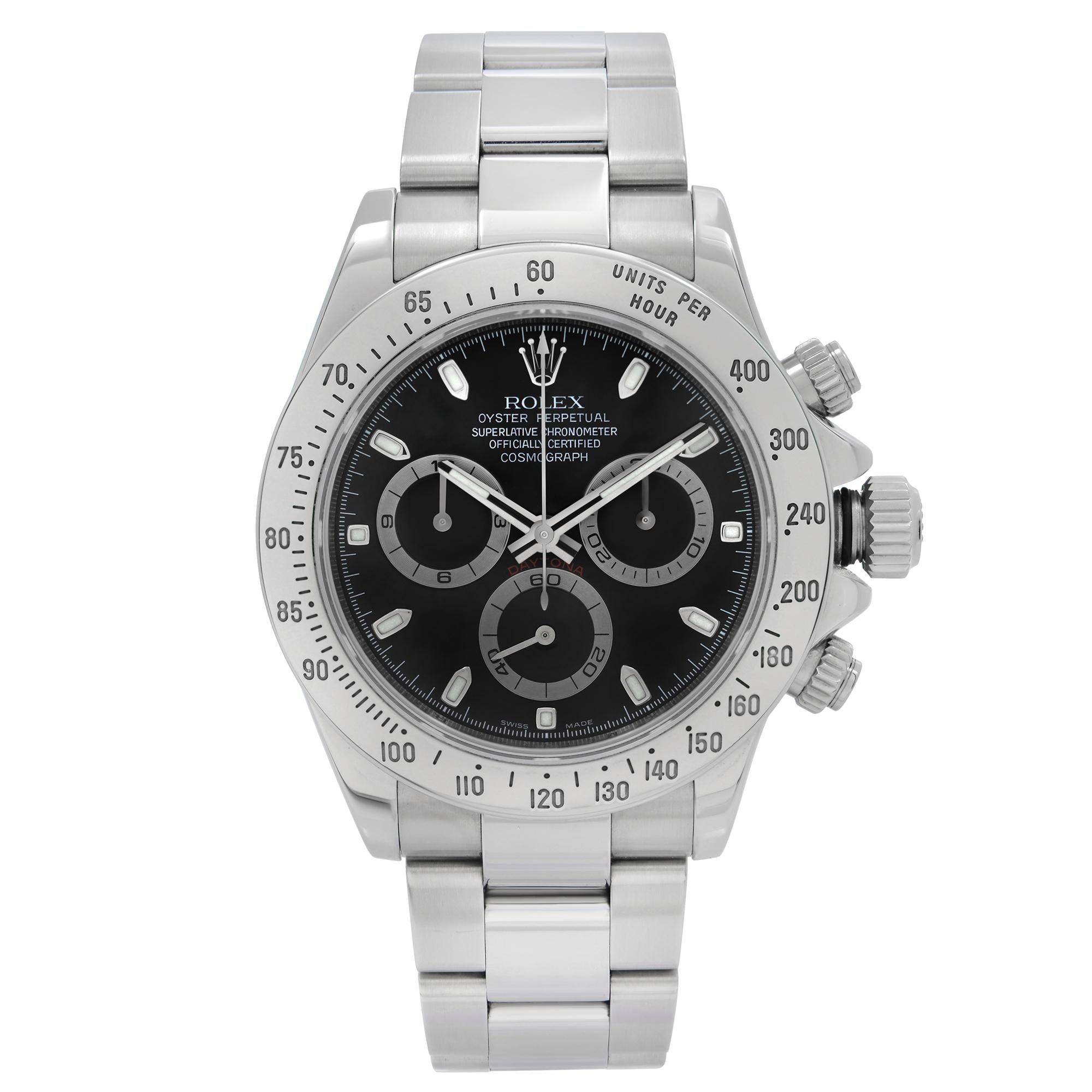 Rolex Daytona Chronograph Steel Black Dial Automatic Mens Watch 116520