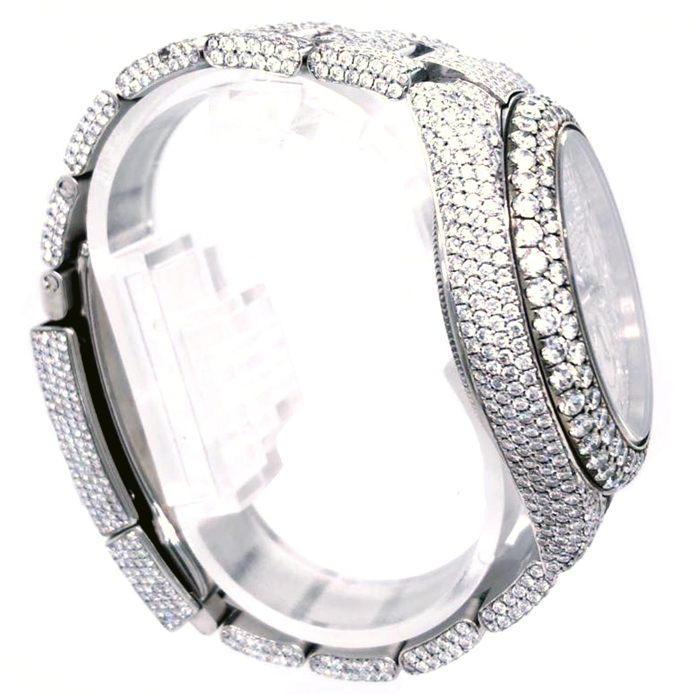 Rolex Daytona Stahluhr 116520, maßgefertigte Perlmutt-Diamant-Pavé-Zifferblatt im Angebot 2