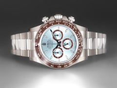 Rolex Daytona 40mm Ice Blue Dial Brown Bezel Platinum 2019 Style: 116506