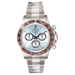 Rolex Daytona 40mm Ice Blue Dial Brown Bezel Platinum 2024 Style : 126506