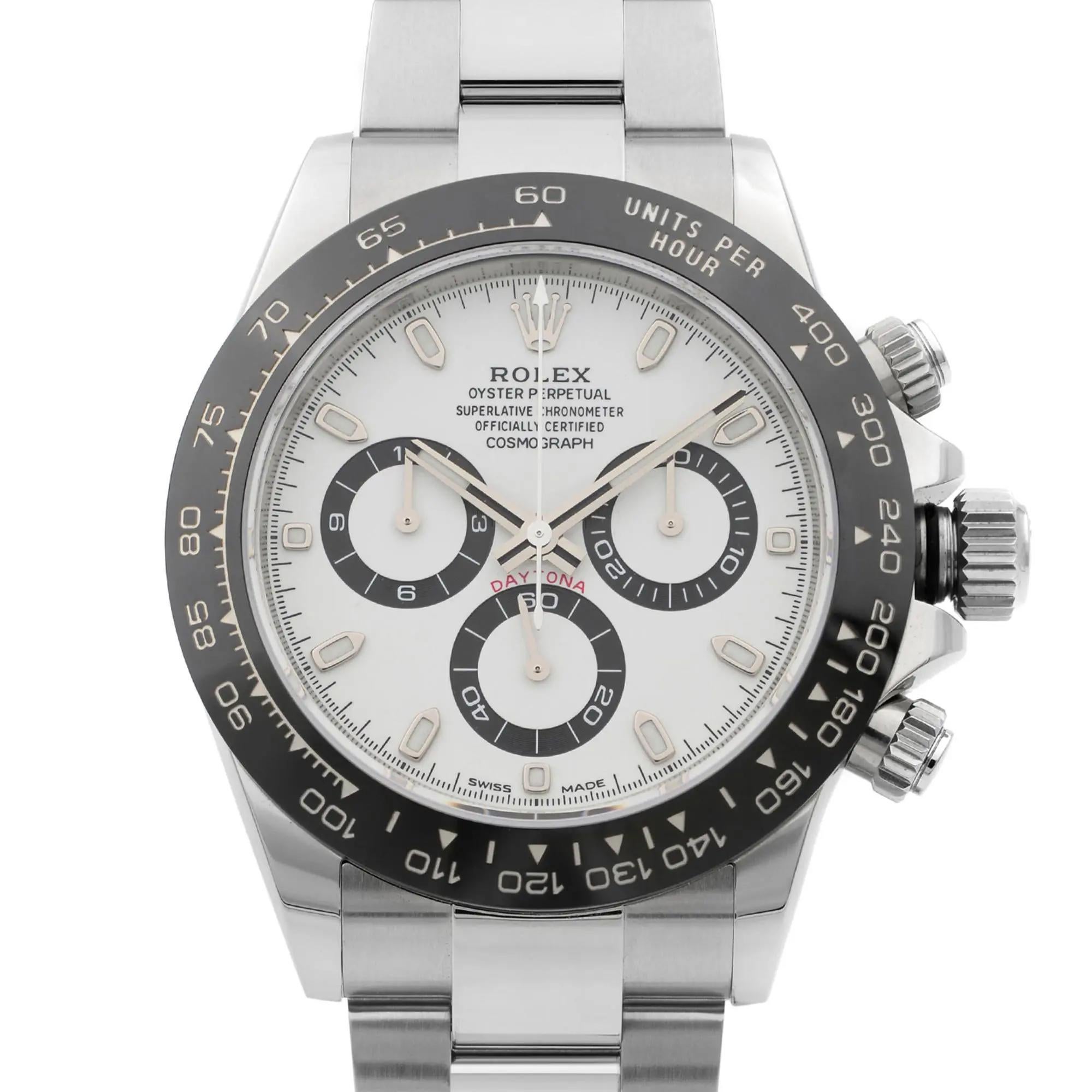Reloj Rolex Daytona sin usar de 40 mm de acero y cerámica con esfera blanca Panda Oyster 116500LN en venta 5