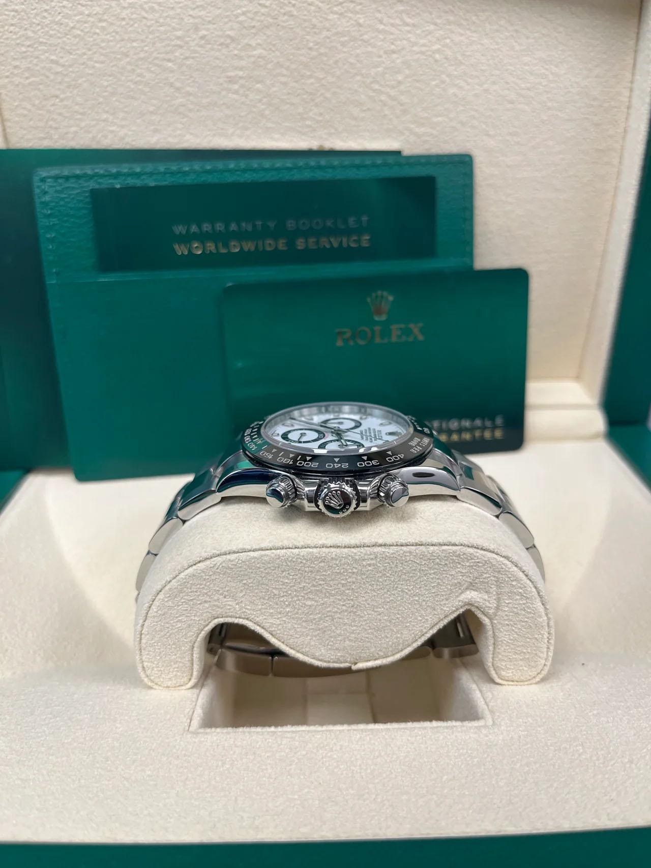 Rolex Daytona 40mm - Weiß Panda Index Zifferblatt - Keramik Lünette (Ref # 116500LN) im Angebot 3