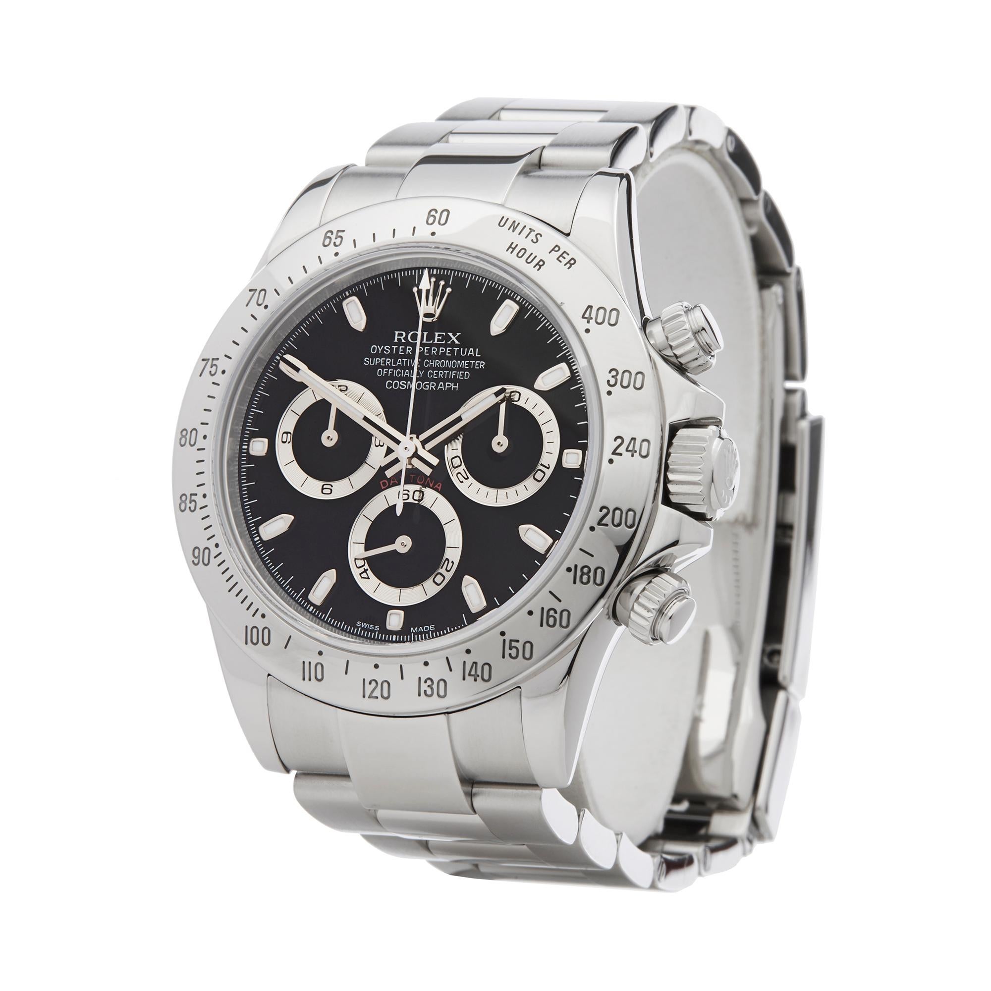 Ref: W6135
Manufacturer: Rolex
Model: Daytona
Model Ref: 116520
Age: October 2015
Gender: Mens
Complete With: Box, Manuals & Guarantee
Dial: Black Baton
Glass: Sapphire Crystal
Movement: Automatic
Water Resistance: To Manufacturers