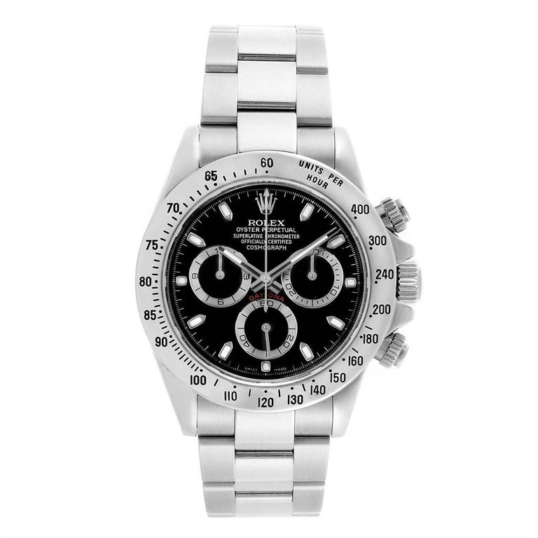 Rolex Daytona Black Dial Chronograph Stainless Steel Men s