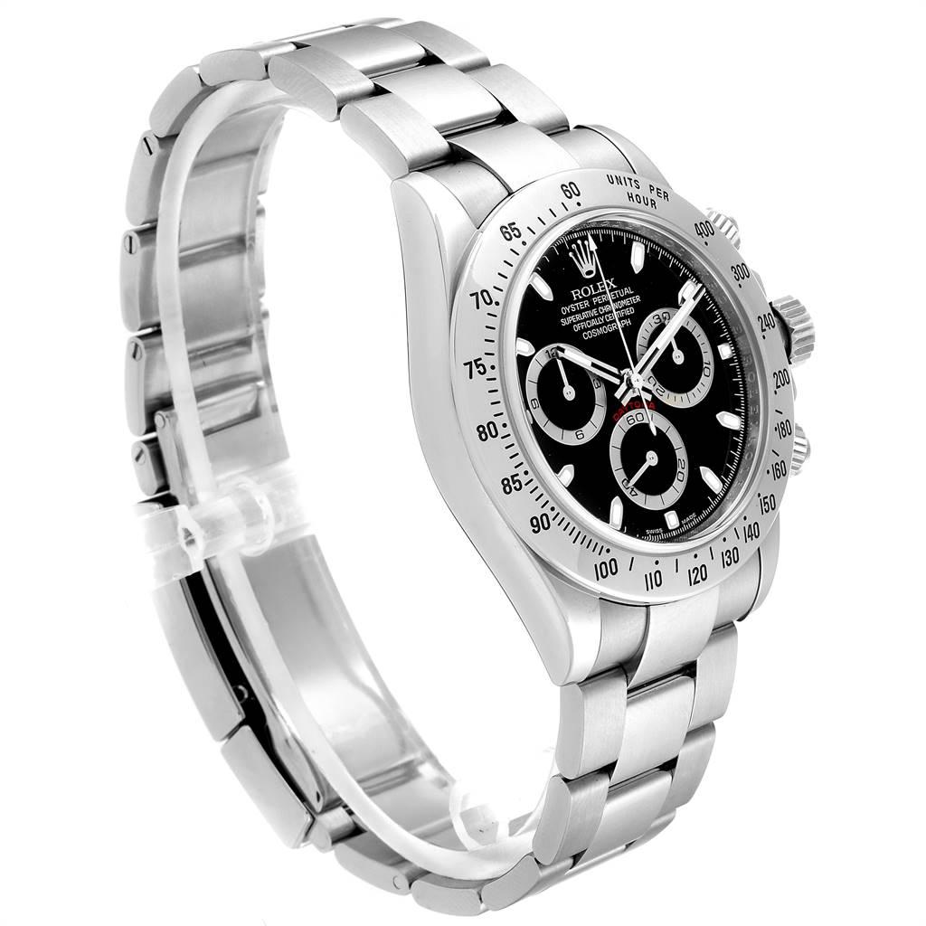 Rolex Daytona Black Dial Chronograph Stainless Steel Men's Watch 116520 In Excellent Condition For Sale In Atlanta, GA