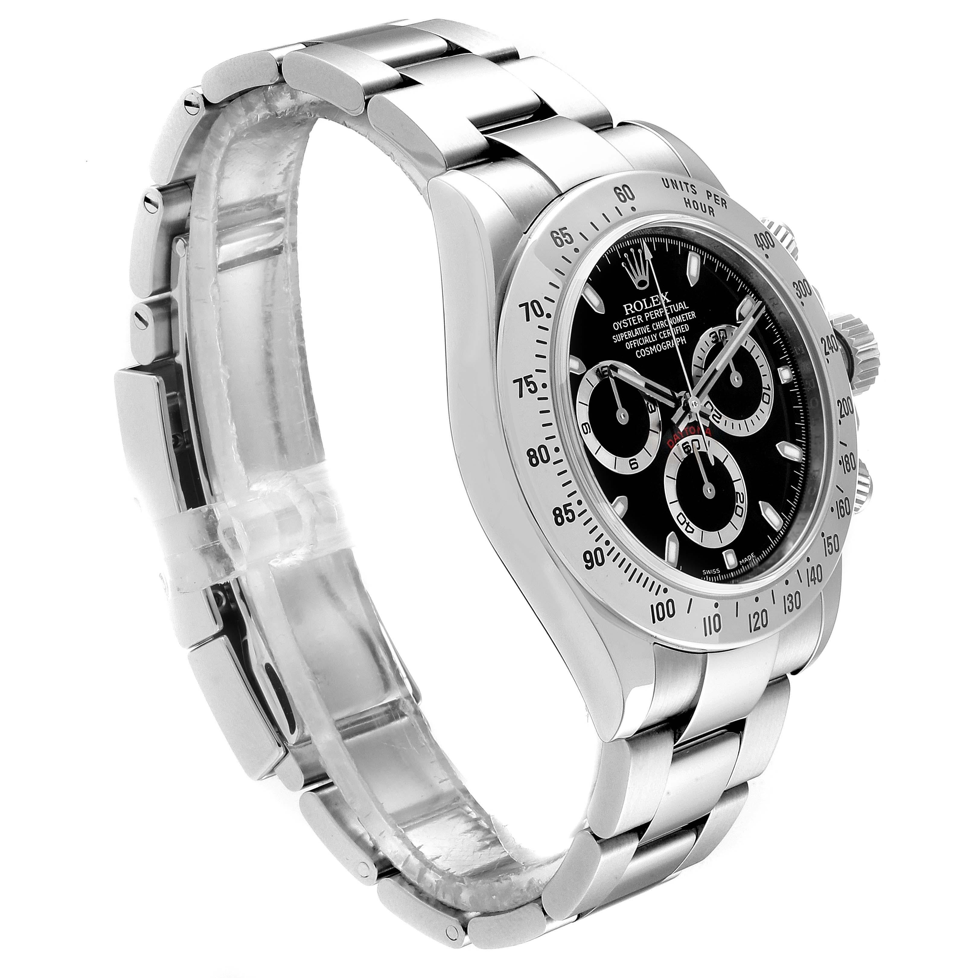 Rolex Daytona Black Dial Chronograph Stainless Steel Men's Watch 116520 In Good Condition In Atlanta, GA