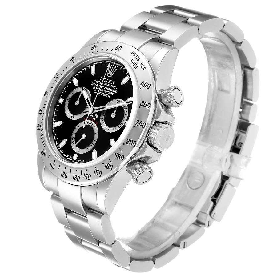 Men's Rolex Daytona Black Dial Chronograph Stainless Steel Mens Watch 116520
