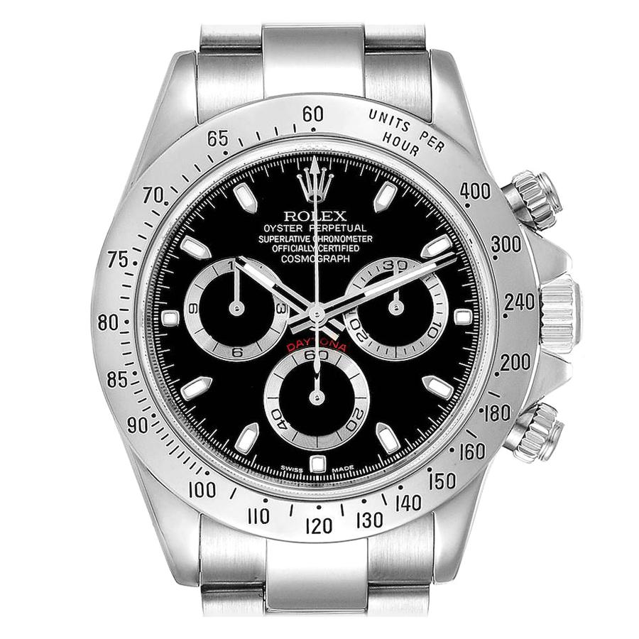 Rolex Daytona Black Dial Chronograph Stainless Steel Mens Watch 116520