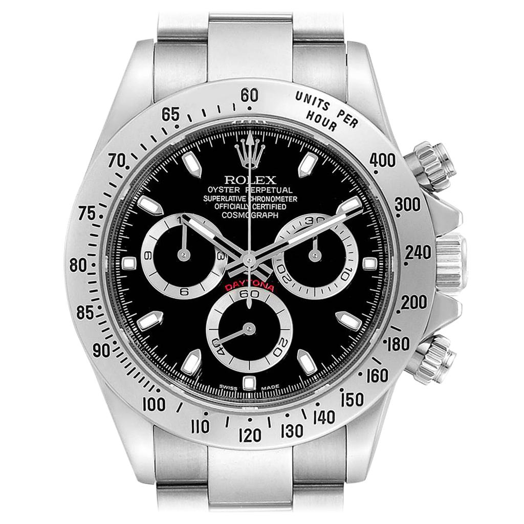 Rolex Daytona Black Dial Chronograph Stainless Steel Men's Watch 116520 For Sale
