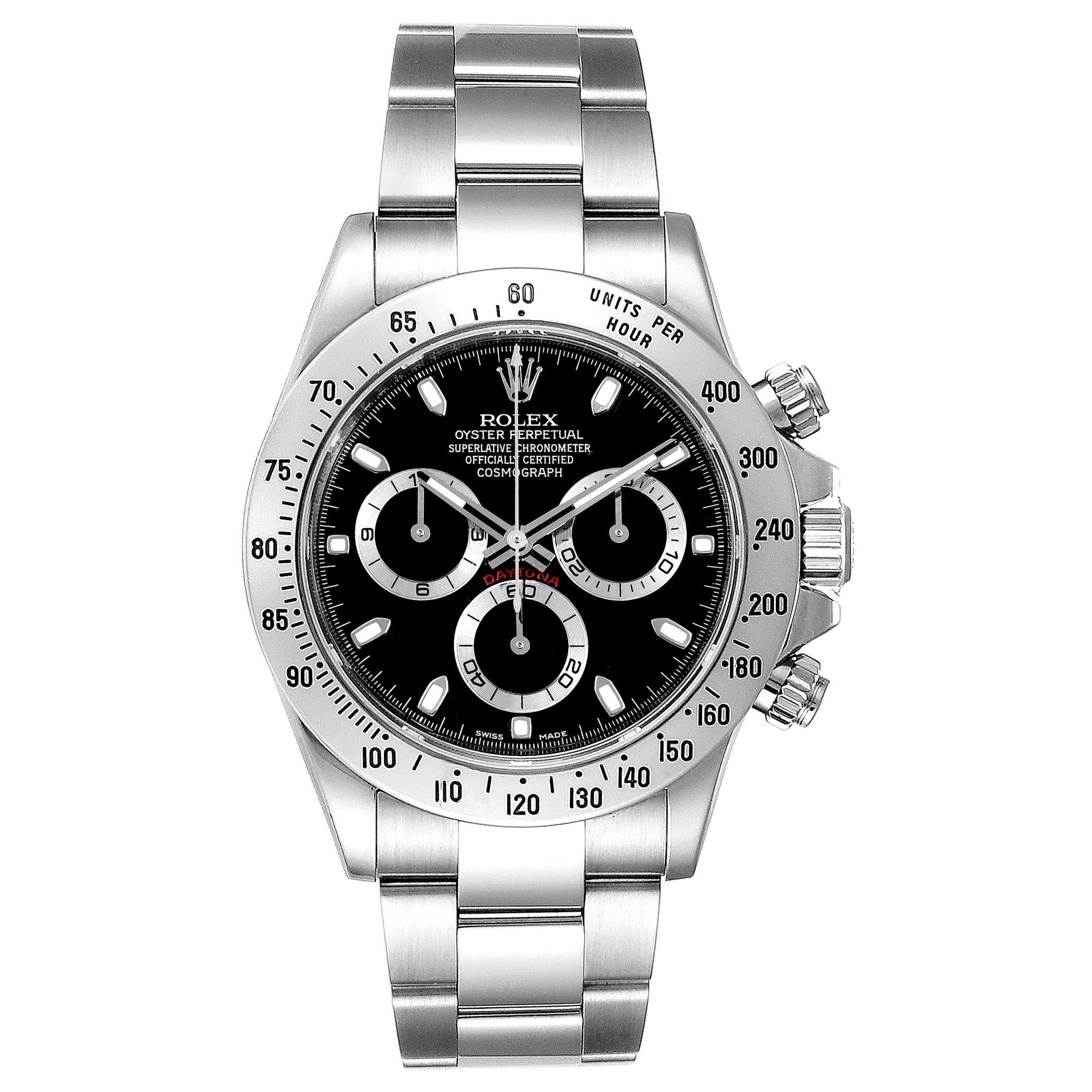 Rolex Daytona Black Dial Chronograph Stainless Steel Men's Watch 116520