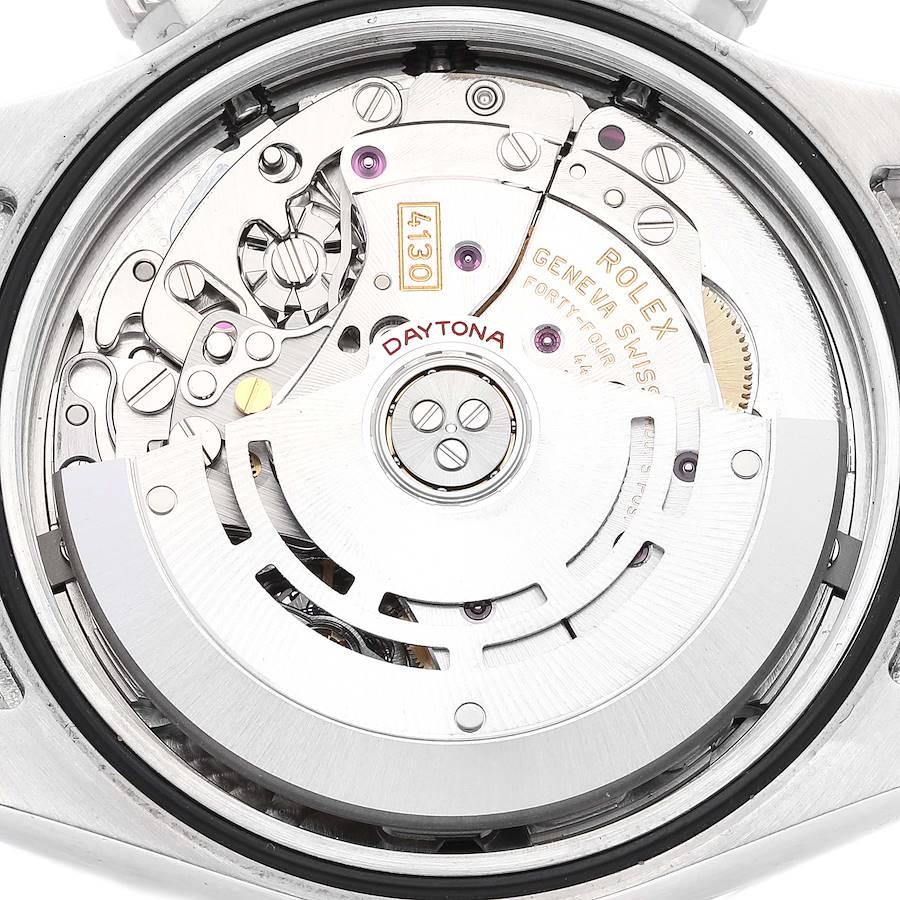 Rolex Daytona Schwarzes Zifferblatt Chronograph Stahl Herrenuhr 116520 Box Card im Angebot 5