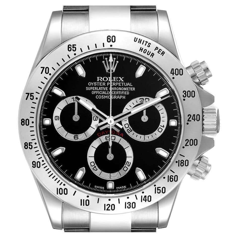 Rolex Daytona Black Dial Chronograph Steel Mens Watch 116520 Box Card Rolex Daytona Black Dial Chronograph Steel Mens Watch 116520 Box Card