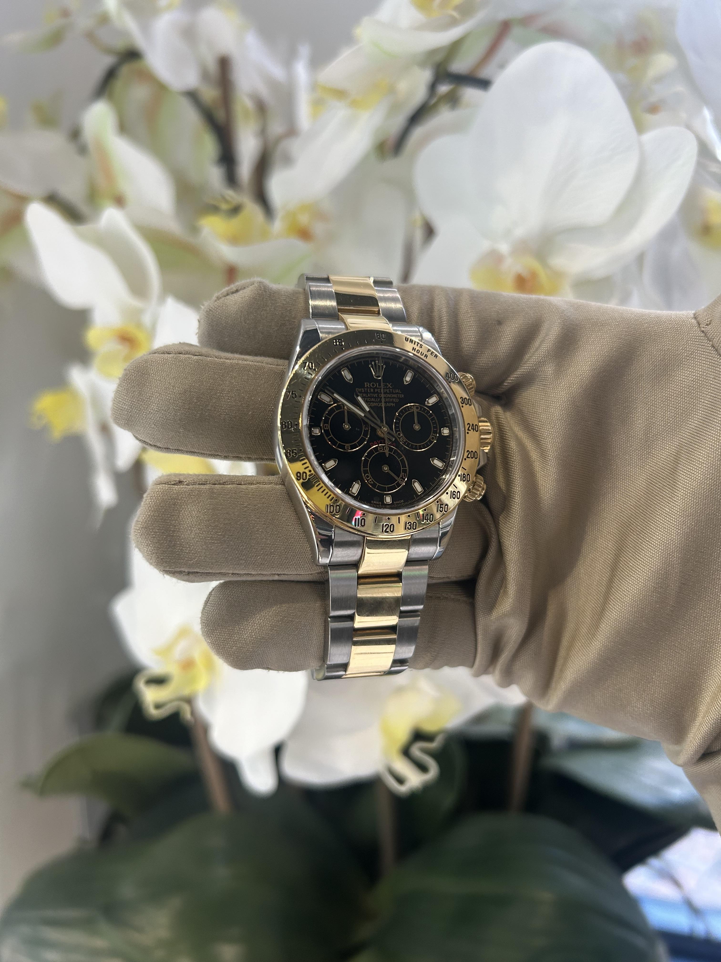 Rolex Daytona Black Dial Two Tone 116523 For Sale 2