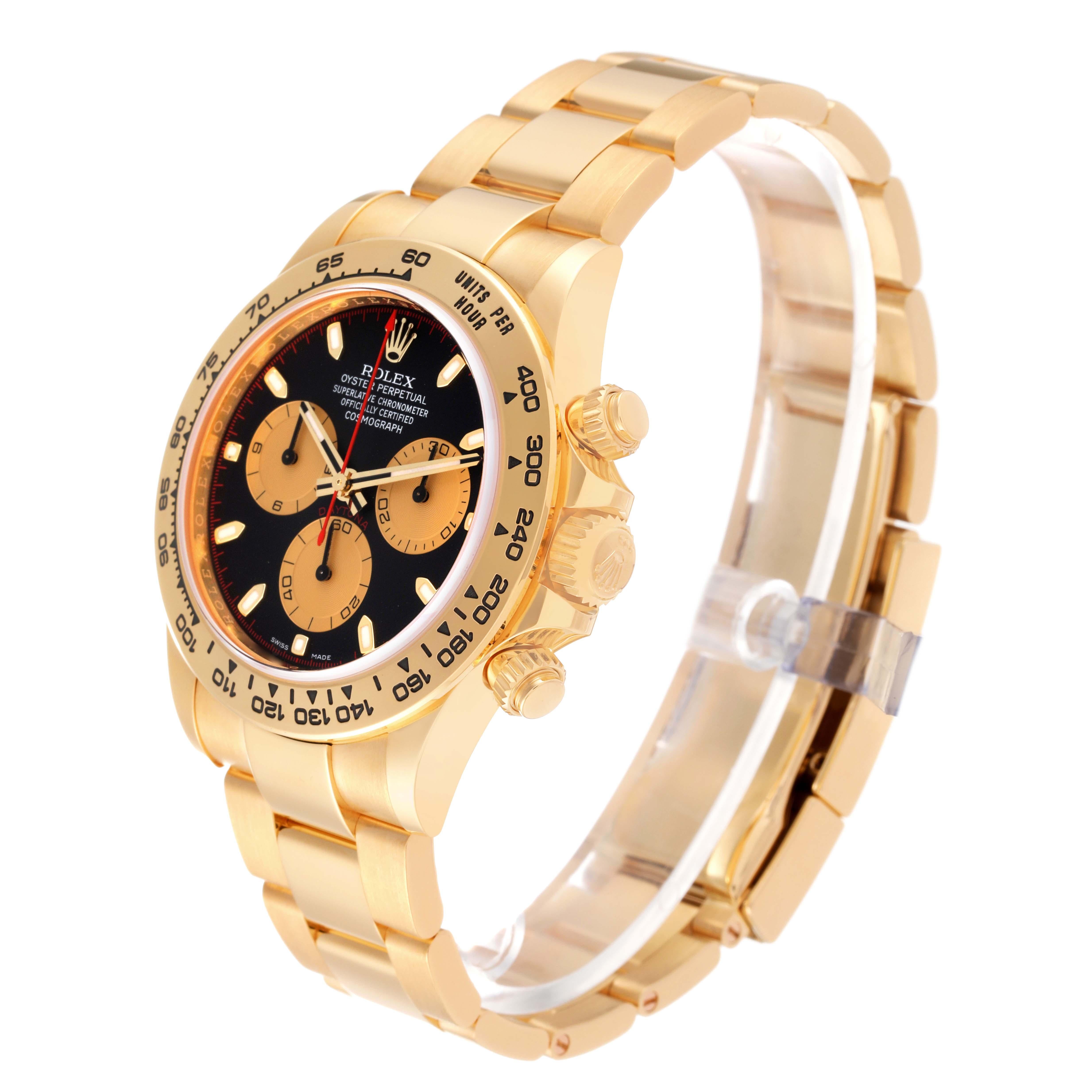 Men's Rolex Daytona Black Dial Yellow Gold Mens Watch 116508 Box Card