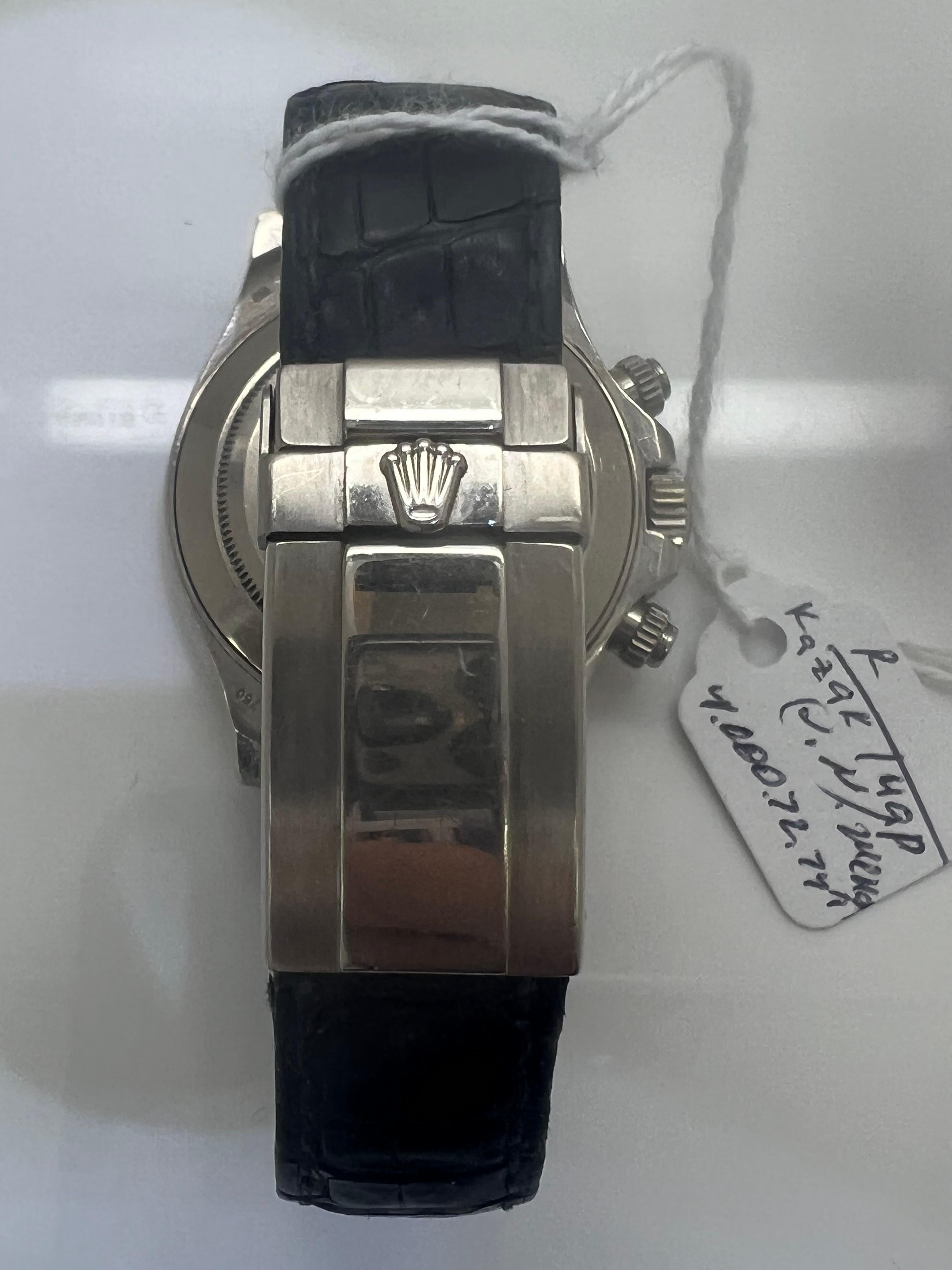 Art Deco Rolex Daytona Black Diamond Dial Men's Watch For Sale