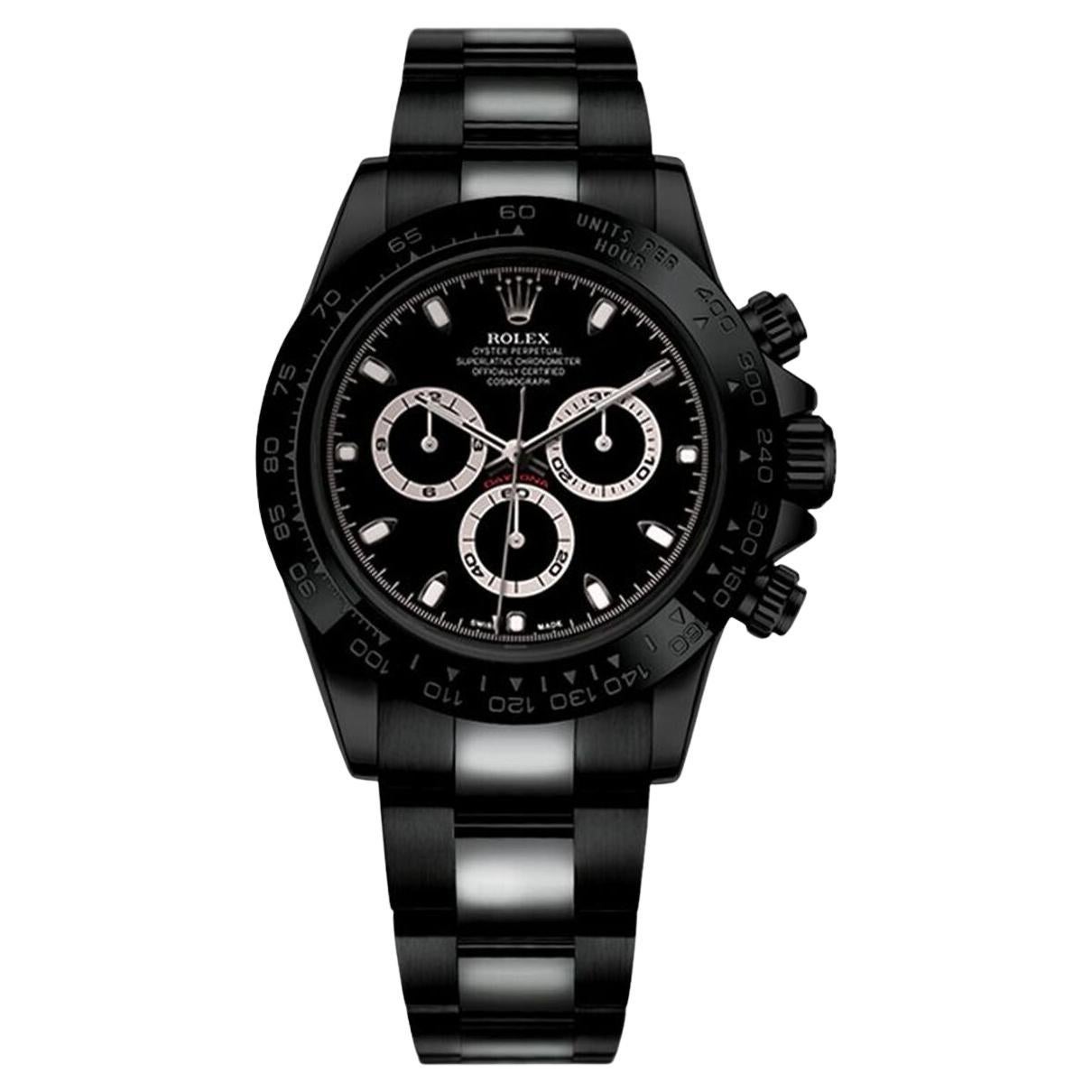 Rolex Daytona Uhr aus beschichtetem Edelstahl 116523, schwarz PVD/DLC