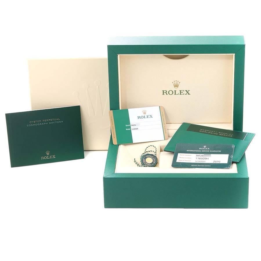 Montre chronographe Rolex Daytona pour homme à cadran bleu et or blanc 116509 avec carte de visite 6