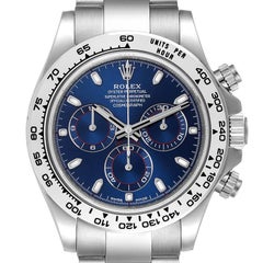 Rolex Daytona Blue Dial White Gold Chronograph Mens Watch 116509 Unworn
