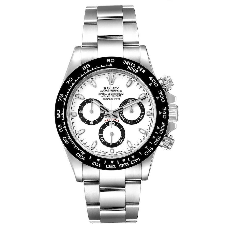 rolex daytona black bezel white dial