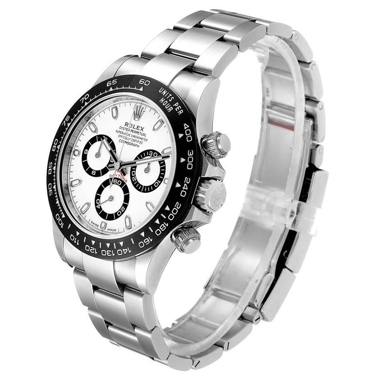 Rolex Daytona Ceramic Bezel White Dial Men's Watch 116500 Box Card at ...