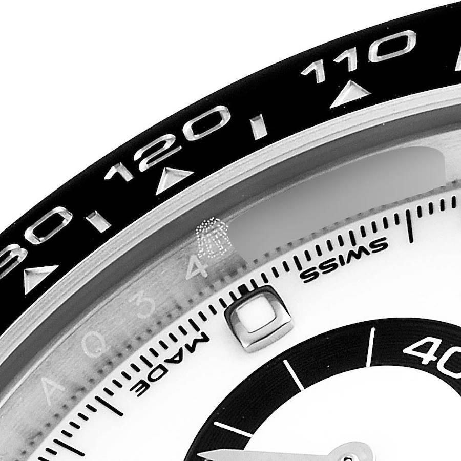 Rolex Daytona Ceramic Bezel White Dial Men's Watch 116500 Box Card en vente 2
