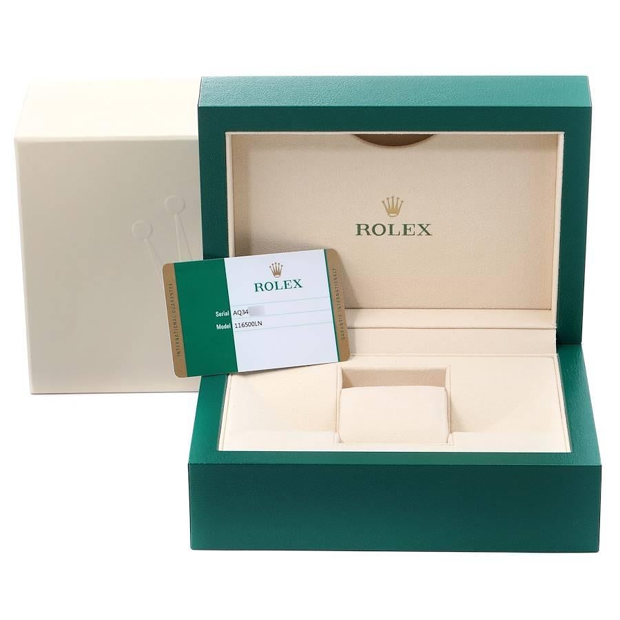 Rolex Daytona Ceramic Bezel White Dial Men's Watch 116500 Box Card en vente 5