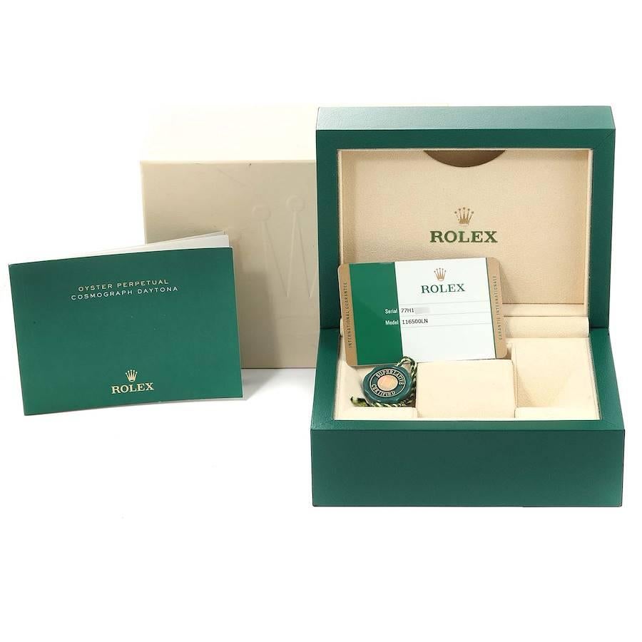 Rolex Daytona Stahl-Herrenuhr 116500 Box Card mit weißem Zifferblatt und Keramik-Lünette im Angebot 9