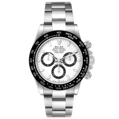 Rolex Daytona Ceramic Bezel White Dial Steel Mens Watch 116500 Box Card