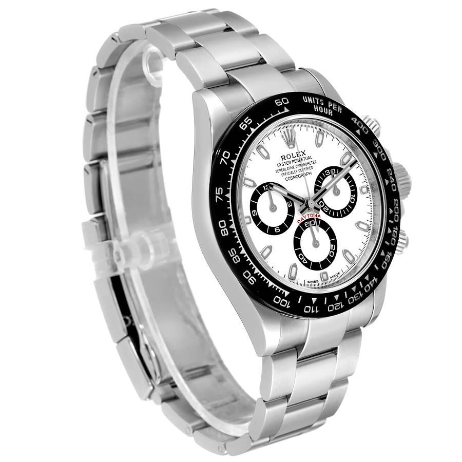 Rolex Daytona Stahl-Herrenuhr 116500 Box Card mit weißem Zifferblatt und Keramik-Lünette im Zustand „Hervorragend“ im Angebot in Atlanta, GA