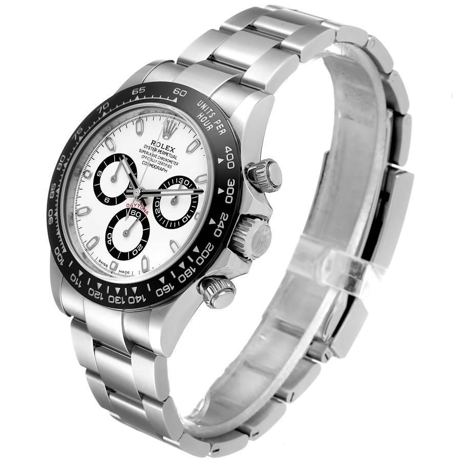 Men's Rolex Daytona Ceramic Bezel White Dial Steel Mens Watch 116500 Box Card For Sale