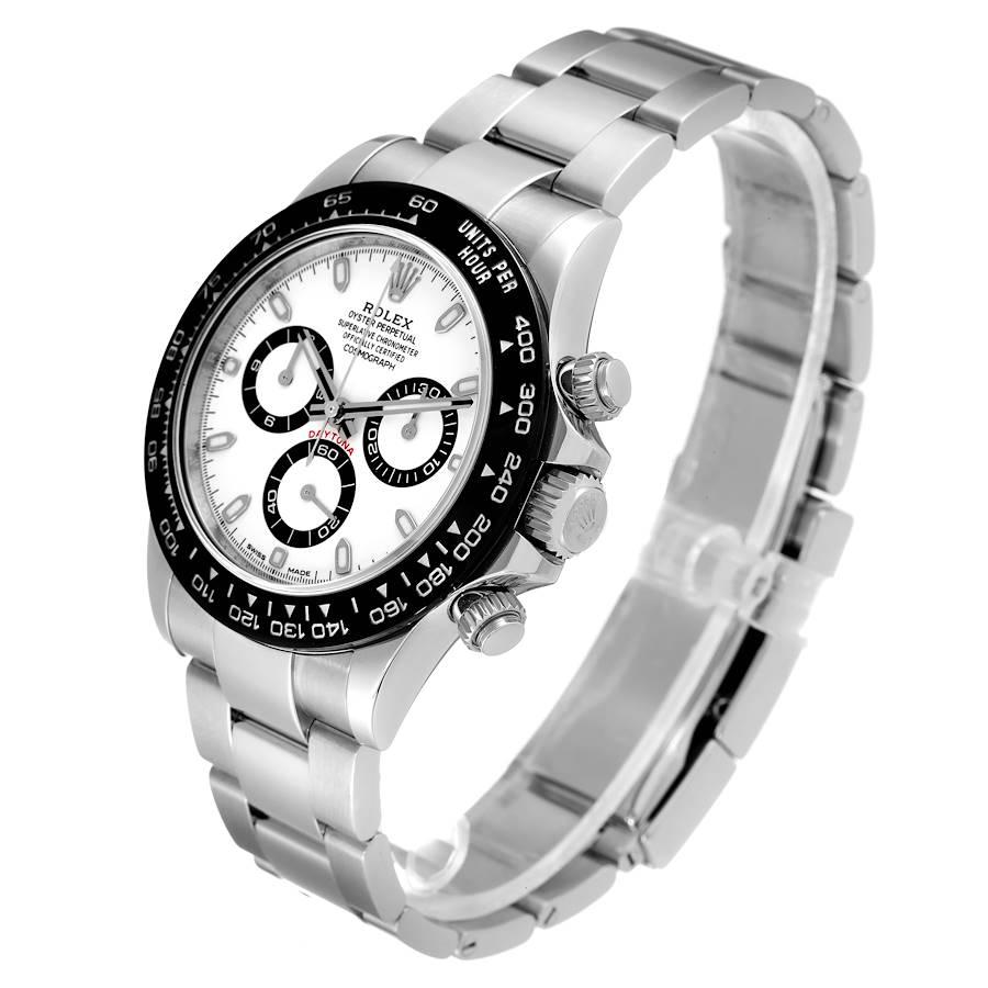 Rolex Daytona Stahl-Herrenuhr 116500 Box Card mit weißem Zifferblatt und Keramik-Lünette im Angebot 1