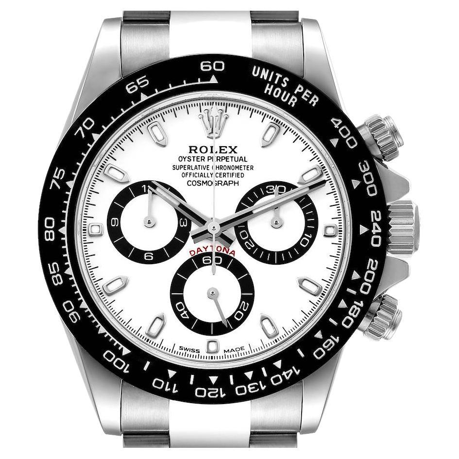 Rolex Daytona Ceramic Bezel White Dial Steel Mens Watch 116500 Box Card