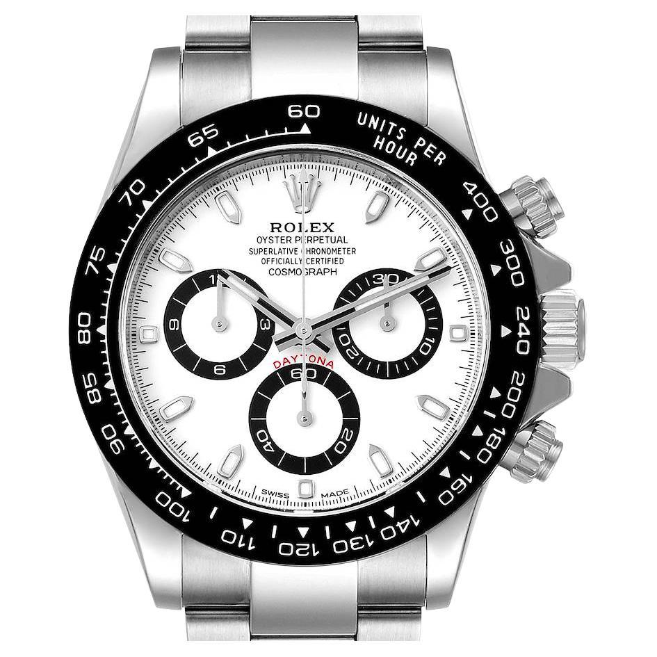 Rolex Daytona Ceramic Bezel White Dial Steel Mens Watch 116500 Unworn For  Sale at 1stDibs