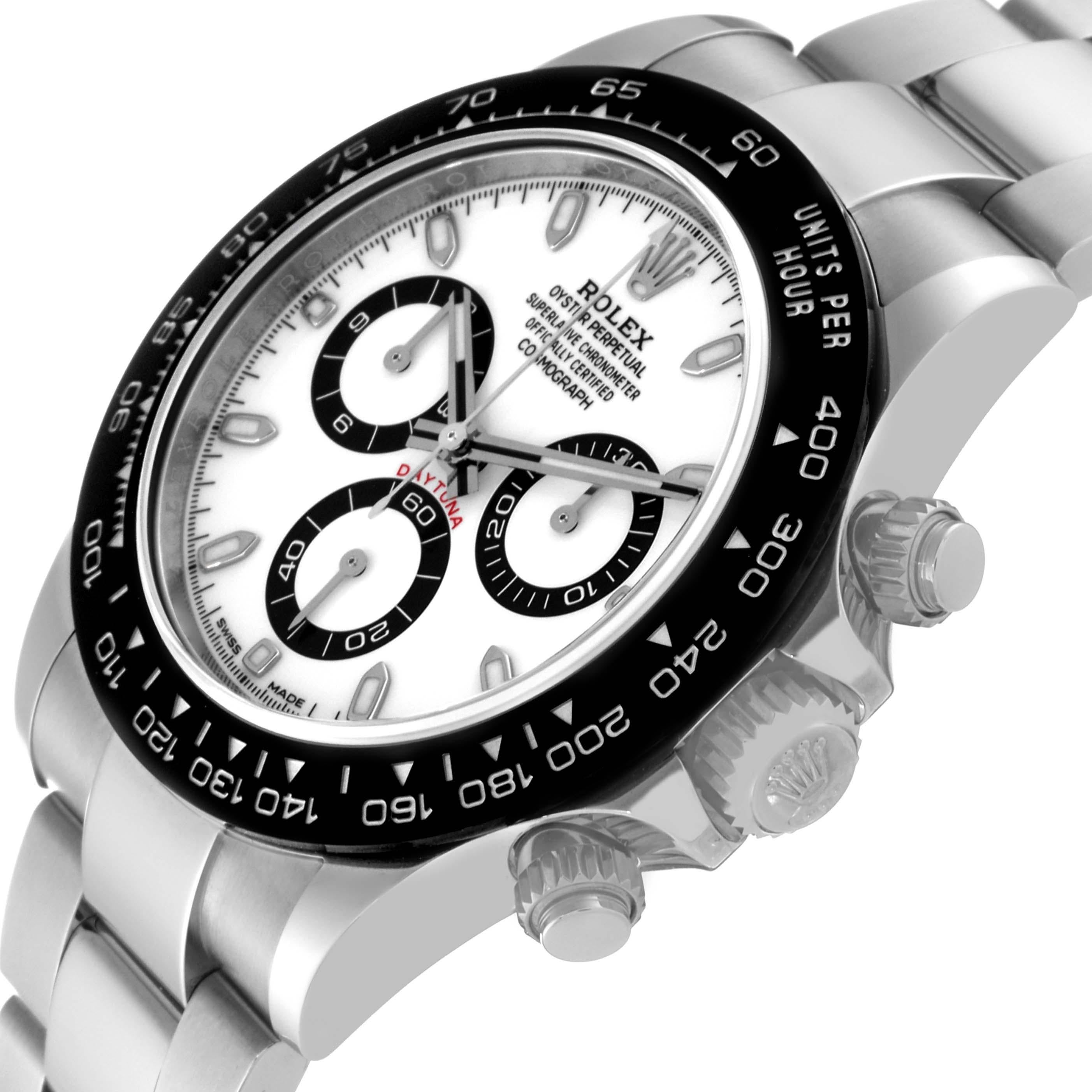 Rolex Daytona Ceramic Bezel White Panda Dial Steel Mens Watch 116500 Box Card For Sale 7