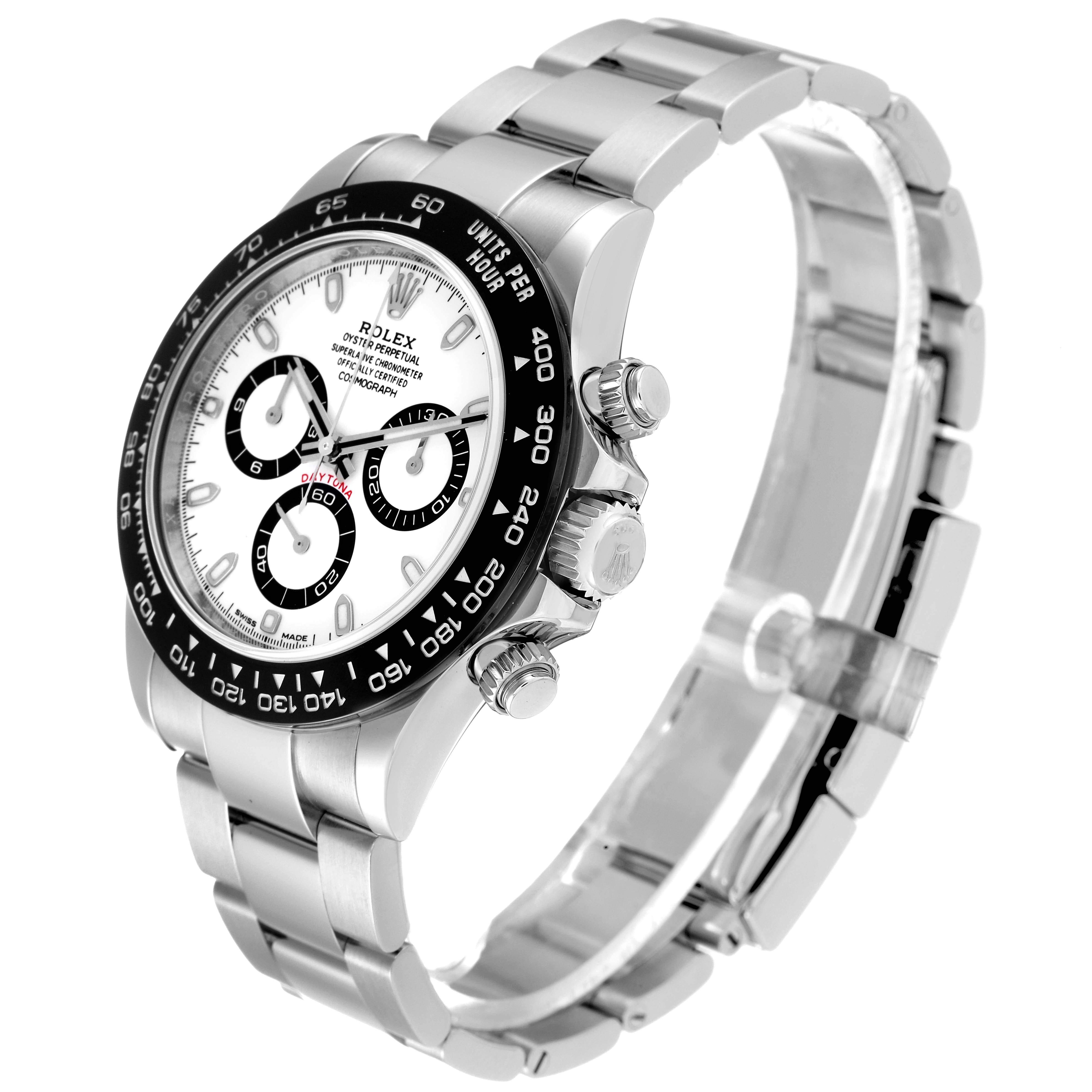 Rolex Daytona Montre pour hommes 116500 avec lunette en céramique et cadran Panda blanc Excellent état à Atlanta, GA