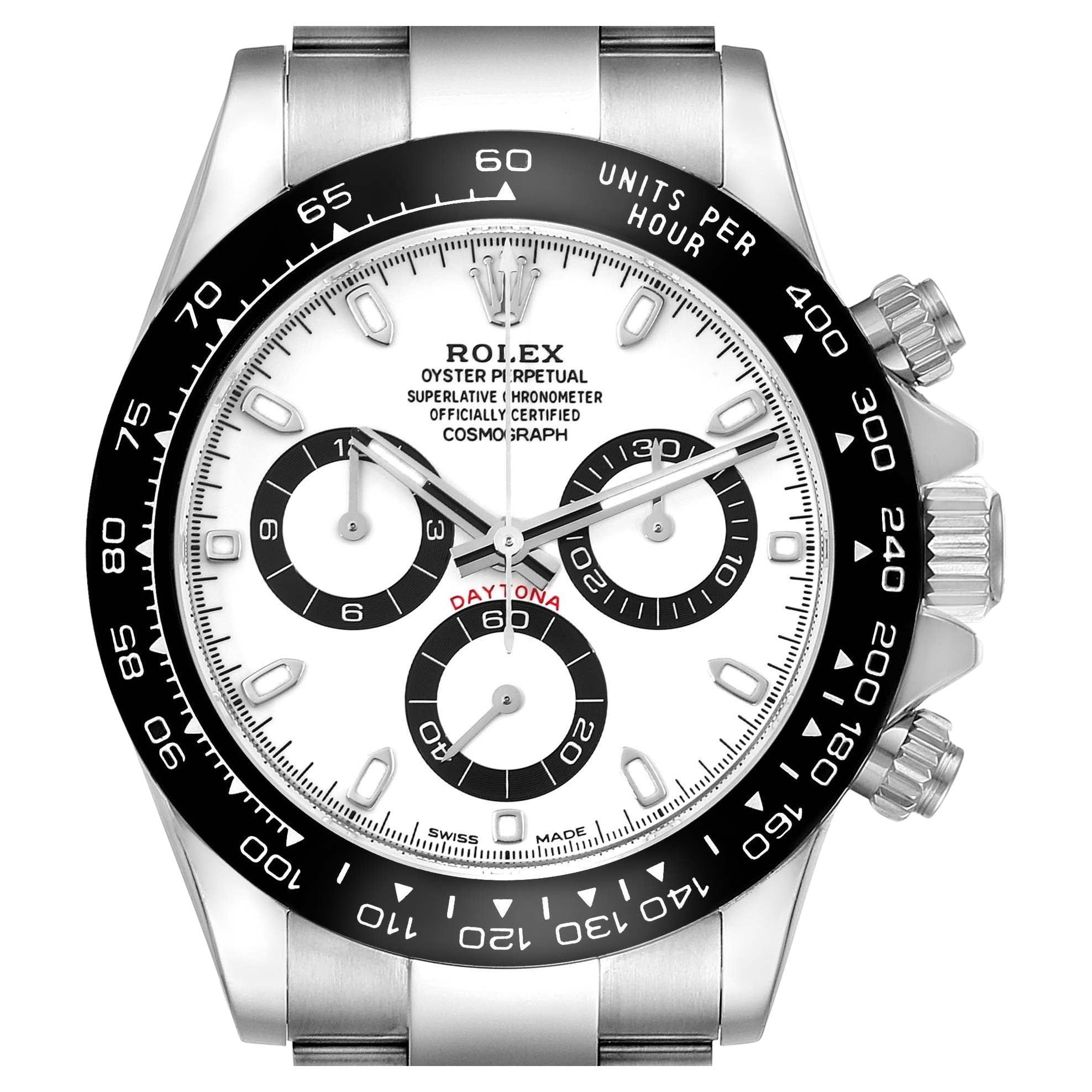 Rolex Daytona Ceramic Bezel White Panda Dial Steel Mens Watch 116500