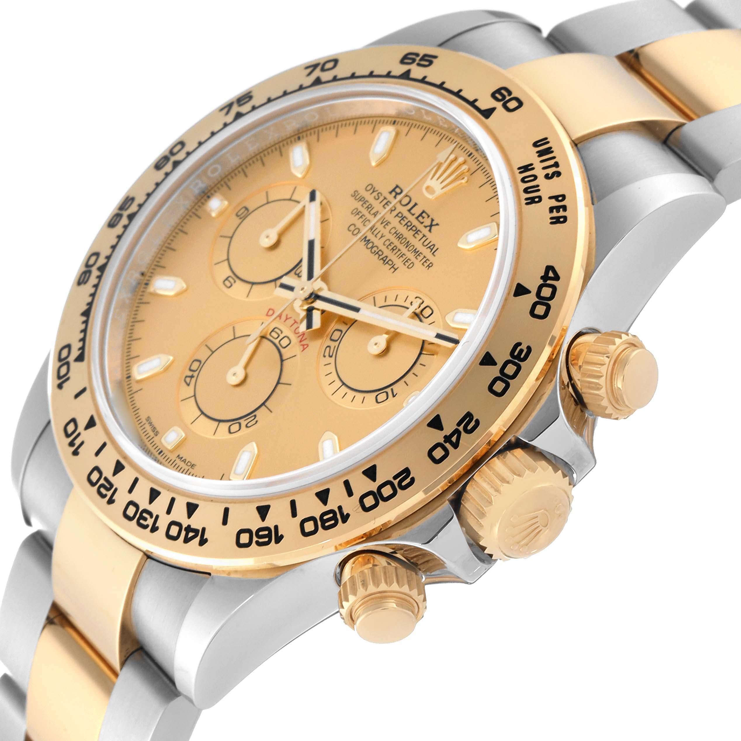 Rolex Daytona Champagne Dial Steel Yellow Gold Mens Watch 116503 Box Card For Sale 3