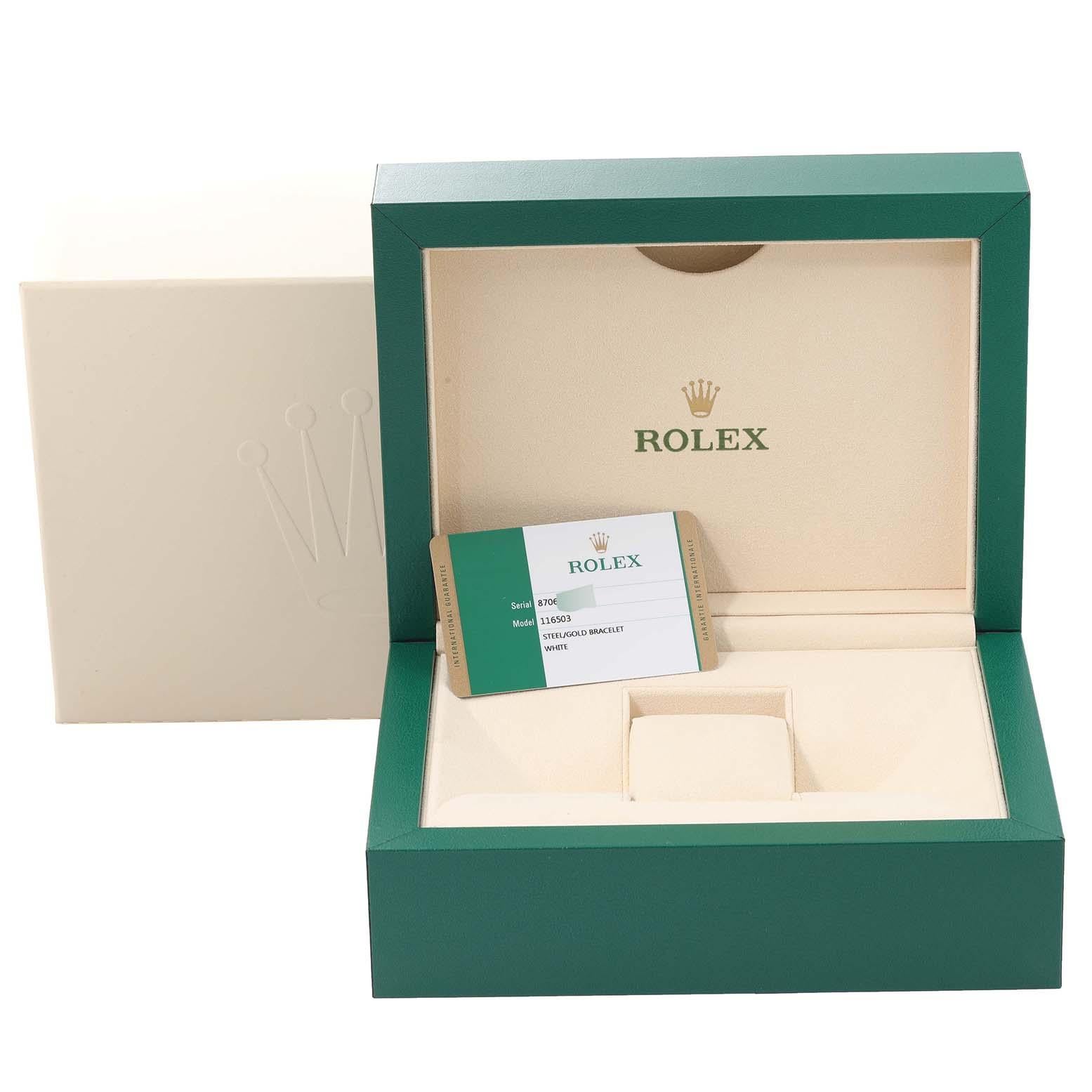 Rolex Daytona Champagne Dial Steel Yellow Gold Mens Watch 116503 Box Card For Sale 5