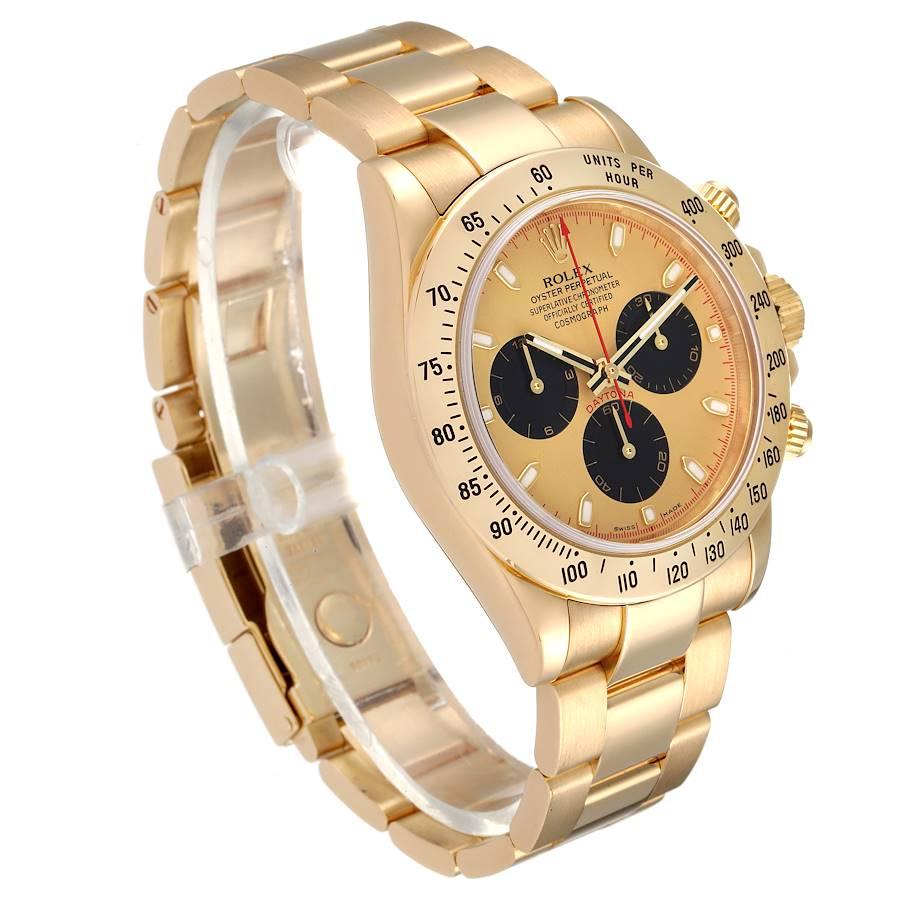 Rolex Daytona Gelbgold-Chronograph-Herrenuhr mit Champagner-Zifferblatt 116528 im Zustand „Hervorragend“ im Angebot in Atlanta, GA