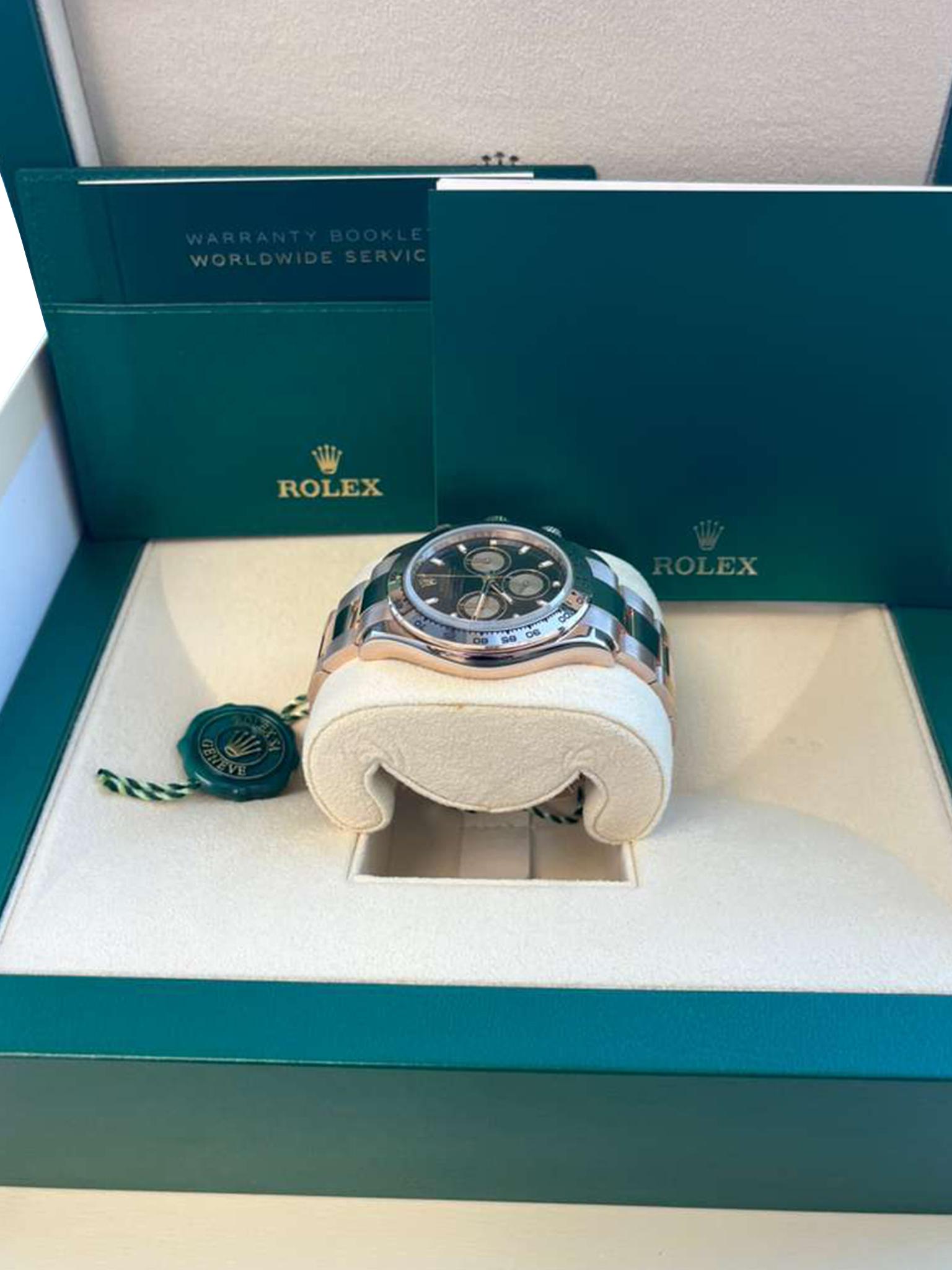Rolex Daytona Chronograph 40mm Black Dial 18K Rose Gold Mens Watch 116505 en vente 10