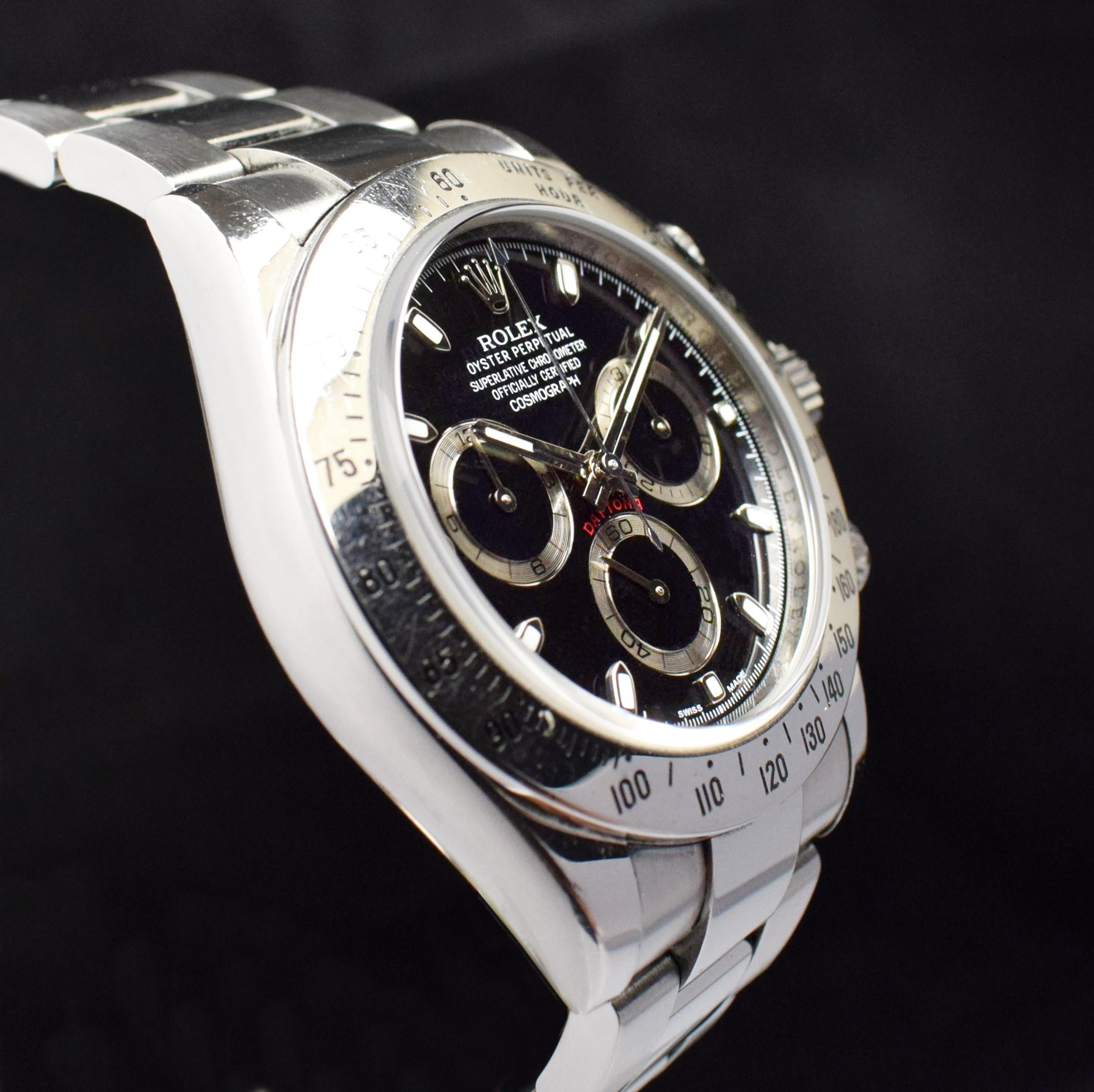 Rolex Daytona Chronograph Black APH Dial 116520 Steel Watch Box & Paper 2012 In Good Condition In Central & Western District, HK